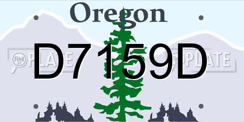 D7159D Oregon License Plate