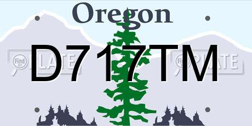 D717TM Oregon License Plate