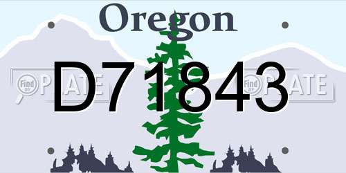 D71843 Oregon License Plate