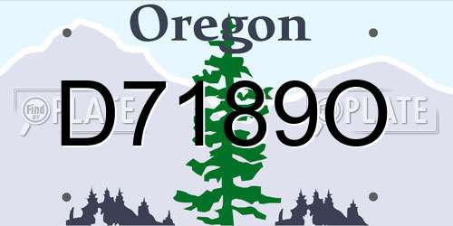 D7189O Oregon License Plate