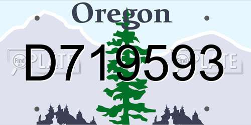 D719593 Oregon License Plate