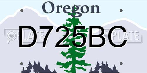 D725BC Oregon License Plate