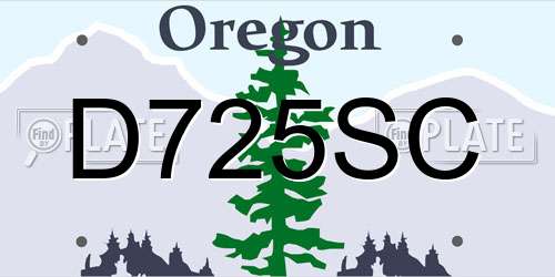 D725SC Oregon License Plate