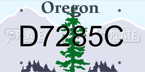 D7285C Oregon License Plate
