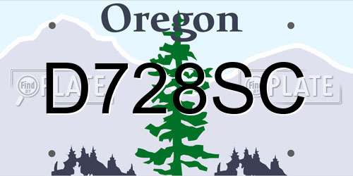 D728SC Oregon License Plate