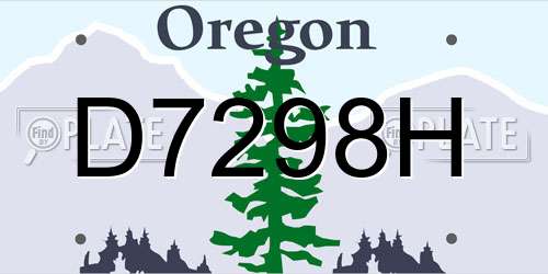 D7298H Oregon License Plate
