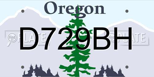 D729BH Oregon License Plate