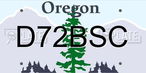 D72BSC Oregon License Plate