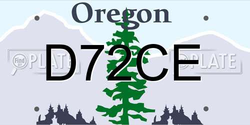 D72CE Oregon License Plate