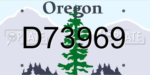D73969 Oregon License Plate