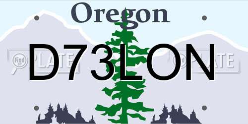 D73LON Oregon License Plate