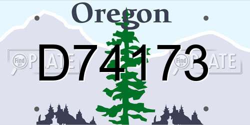 D74173 Oregon License Plate