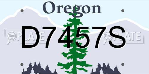 D7457S Oregon License Plate