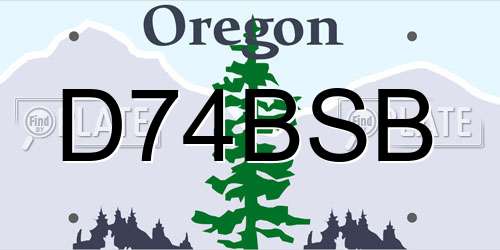 D74BSB Oregon License Plate