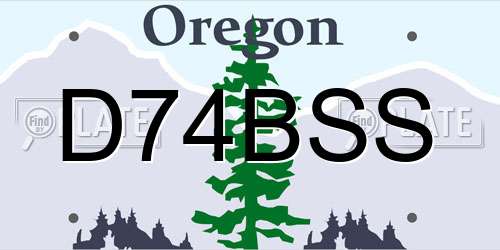 D74BSS Oregon License Plate