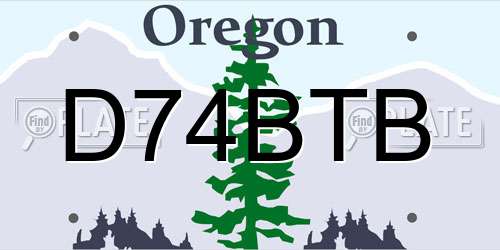 D74BTB Oregon License Plate