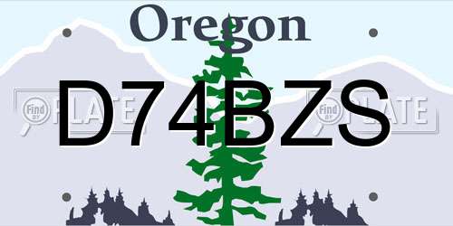 D74BZS Oregon License Plate
