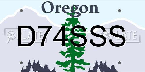 D74SSS Oregon License Plate