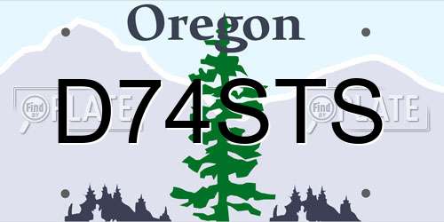 D74STS Oregon License Plate