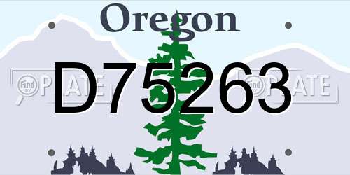 D75263 Oregon License Plate