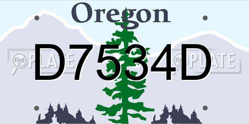 D7534D Oregon License Plate