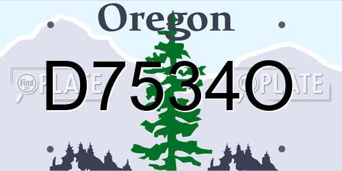 D7534O Oregon License Plate