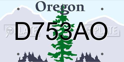 D753AO Oregon License Plate