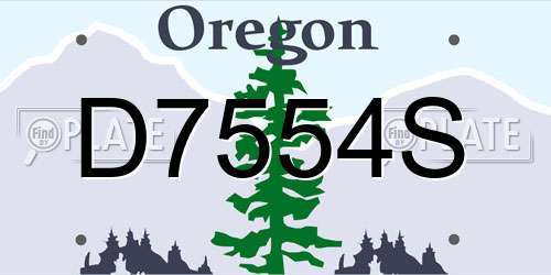 D7554S Oregon License Plate