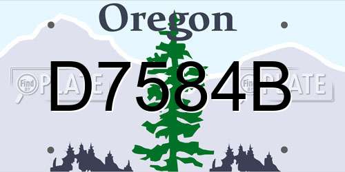 D7584B Oregon License Plate