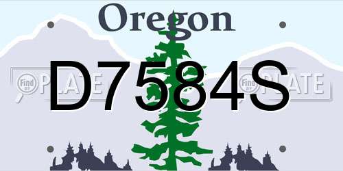 D7584S Oregon License Plate