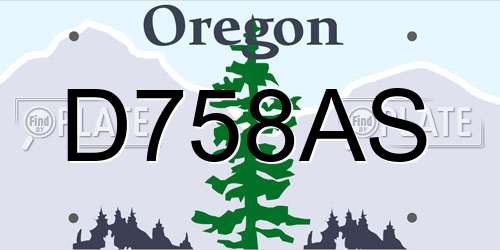 D758AS Oregon License Plate