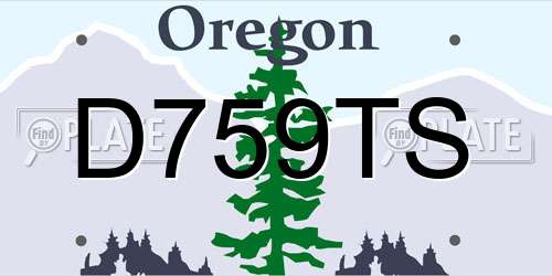 D759TS Oregon License Plate