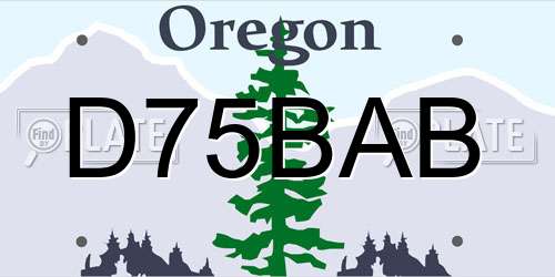 D75BAB Oregon License Plate