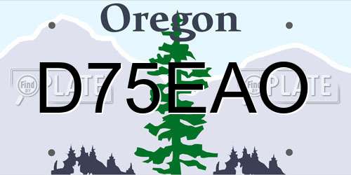 D75EAO Oregon License Plate