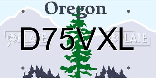 D75VXL Oregon License Plate