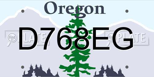 D768EG Oregon License Plate