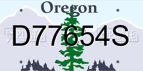 D77654S Oregon License Plate