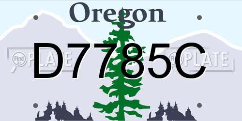 D7785C Oregon License Plate