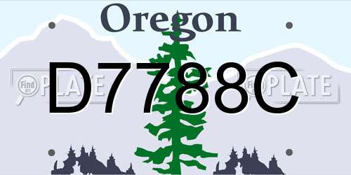 D7788C Oregon License Plate