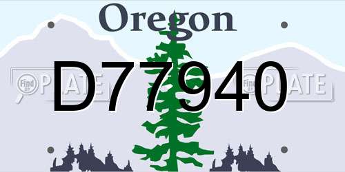 D77940 Oregon License Plate