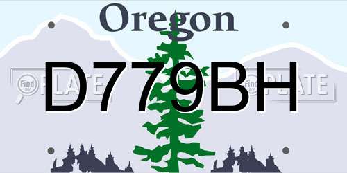 D779BH Oregon License Plate