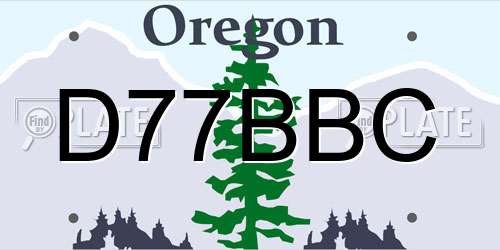 D77BBC Oregon License Plate