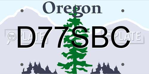 D77SBC Oregon License Plate