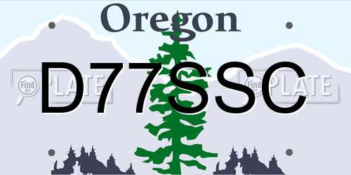 D77SSC Oregon License Plate