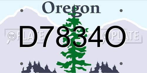 D7834O Oregon License Plate