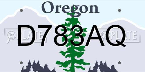 D783AQ Oregon License Plate