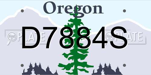D7884S Oregon License Plate