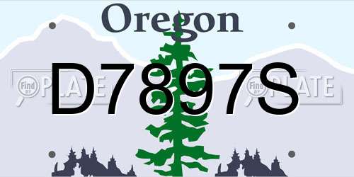 D7897S Oregon License Plate