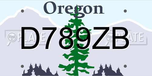 D789ZB Oregon License Plate