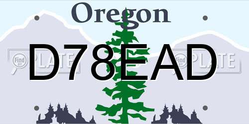 D78EAD Oregon License Plate